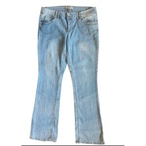 L.E.I Ashley Low Rise Boot Jeans Light Wash Bootcut Flare Size 13 Juniors Y2K